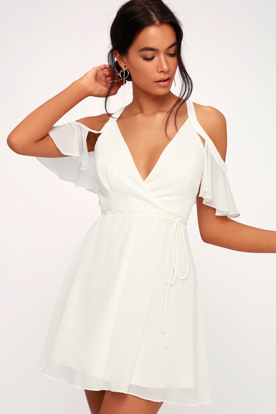 Stunning White Dress - Wrap Dress - Off ...
